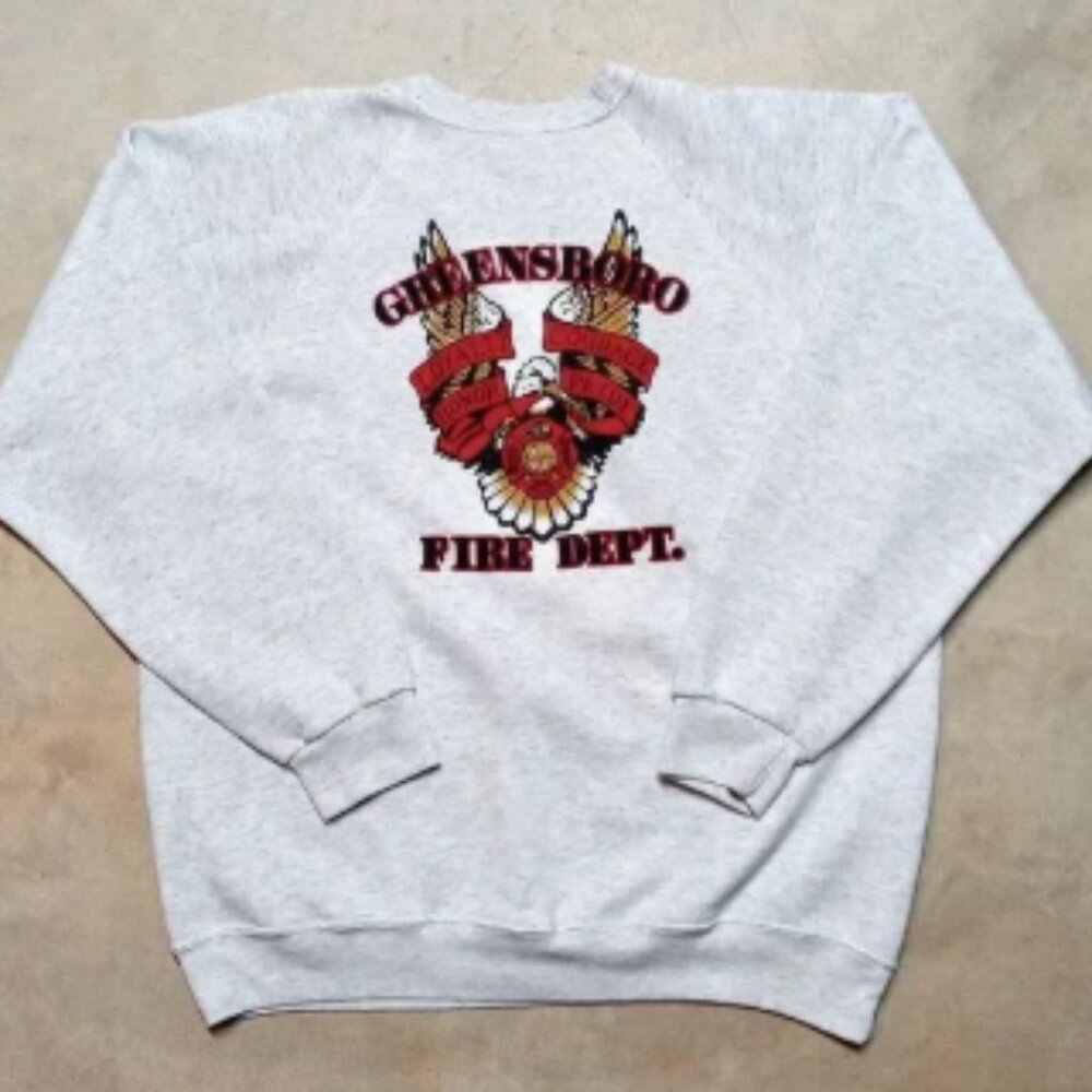 Vintage Greensboro North Carolina Fire Department Made in USA Sweatshirt Size XL